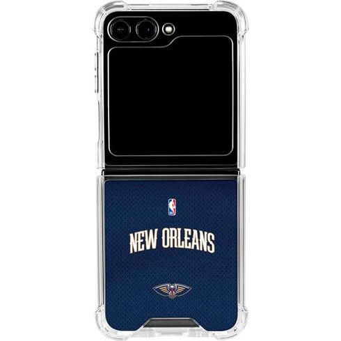 NBA New Orleans Pelicans Jersey Galaxy Z Flip6 Clear Case